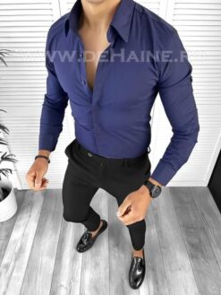 Camasa barbati bleumarin slim fit cu defect E1390 - Camasi barbati -