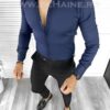 Camasa barbati slim fit bleumarin B8487 W3-2 - Camasi barbati -