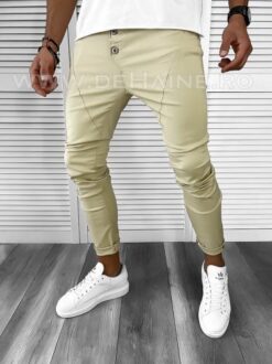 Pantaloni barbati casual bej KA8507 D5-1 - Pantaloni barbati - Pantaloni casual