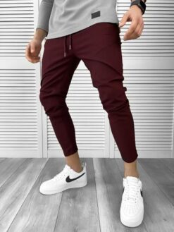 Pantaloni barbati casual regular fit grena 7086 O3-3 - Pantaloni barbati - Pantaloni de trening