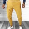 Pantaloni barbati casual regular fit mustar B5934 2-1/B123 E* - Pantaloni barbati - Pantaloni casual