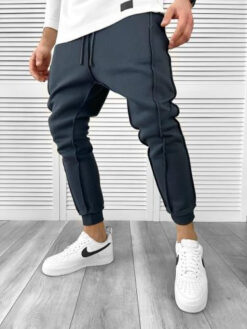 Pantaloni de trening bleumarin conici K157 - Pantaloni barbati - Pantaloni de trening