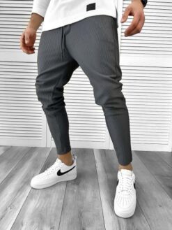 Pantaloni de trening gri conici 971 119-3* - Pantaloni barbati - Pantaloni de trening