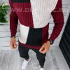 Pulover barbati gros slim fit bordo T3611 I19-6* E - Pulovere barbati -