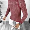 Pulover barbati gros slim fit bordo T3711 i10-4* E/U1 - Pulovere barbati -