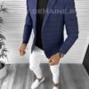 Sacou barbati slim fit bleumarin in carouri B9752 66-1 E - Sacouri barbati -