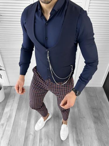 Tinuta barbati smart casual Pantaloni + Camasa+Vesta 10408 - Costume barbati -