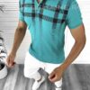 Tricou barbati polo slim fit albastru B5365 K6-6 - Tricouri barbatesti -