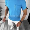 Tricou barbati slim fit albastru ZR B1420 P7-11 - Tricouri barbatesti -