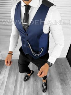 Vesta barbati eleganta slim fit bleumarin B8111 75-4 E - Veste - Veste barbati elegante