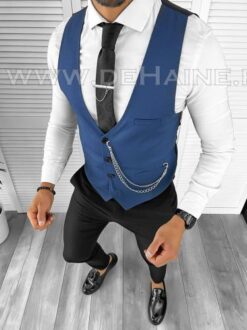 Vesta barbati eleganta slim fit bleumarin B8127 75-4 e - Veste - Veste barbati elegante