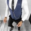 Vesta barbati eleganta slim fit bleumarin B8155 140-6 E - Veste - Veste barbati elegante