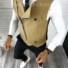 Vesta barbati eleganta slim fit maro deschis V56 E 140-3 - Veste - Veste barbati elegante